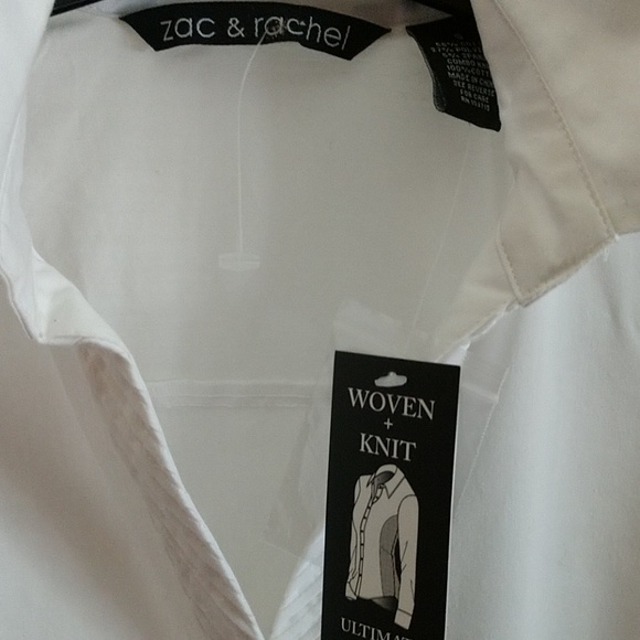 Zac & Rachel Pleated Placket Princess Seamed COTTON blend blouse - Picture 4 of 5